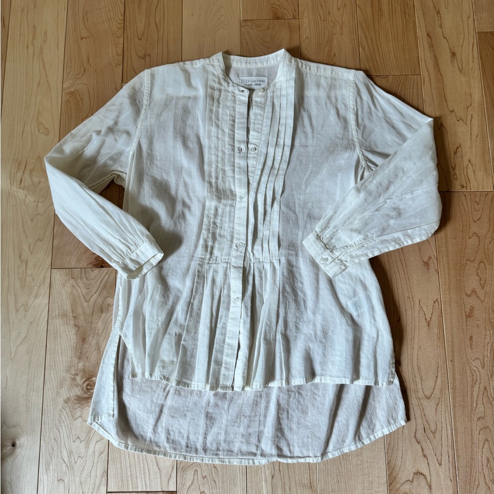 NILI LOTAN Off White Button-Up Blouse